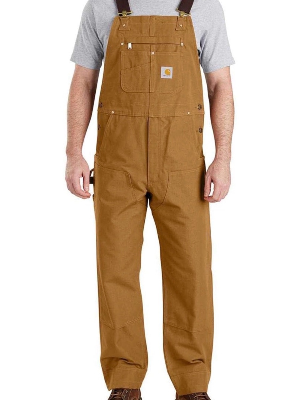 Carhartt Brown Relaxed Fit Duck Bib Overalls like new